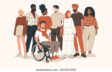 ilustración vectorial de grupo de personas de diversidad