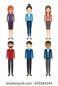 diversity people icon set