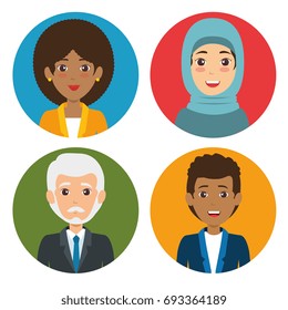 Diversity People Icon Set Stock Vector (Royalty Free) 693364189 ...