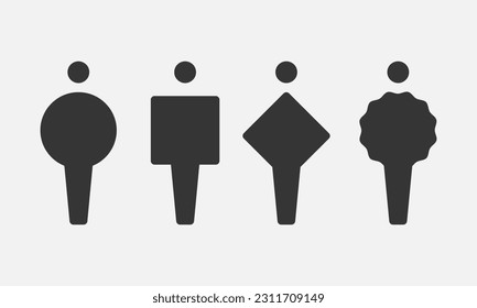 Diversity People Symbol gesetzt. Silhouette persone.Verschiedene Formen von Menschen, Gemeinschaft, Partnerschaft, Teamwork. Vektorgrafik