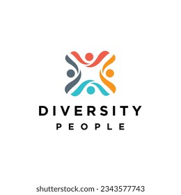 Diversity people logo design modern