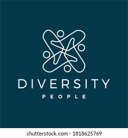 diversity people logo vector icon illustration