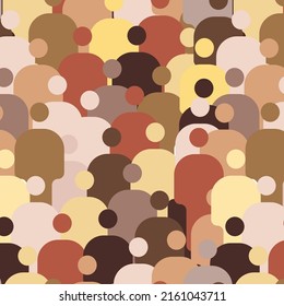 Diversidad personas patrón sin fisuras - multiculturalidad multiétnica multitud de personas con color de piel de color irreprochable textura de patrón sin fisuras hecha de icono de persona