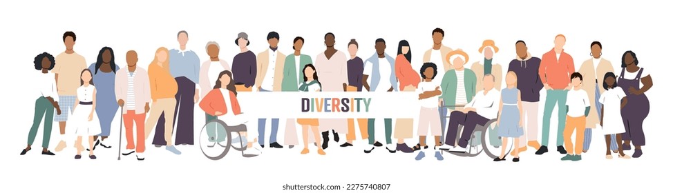 Diversity. People stand side by side together.