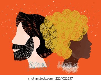 diversity people - straight interracial  couple - white face man and black hair - white face woman and blonde hair - back to back