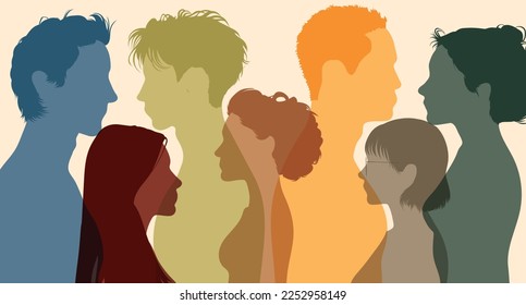 Diversity people and Team. Patients. Psychology and psychiatry concept. Flat vector illustration