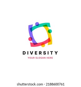 Icono del logotipo de la ayuda del equipo de personas de diversidad