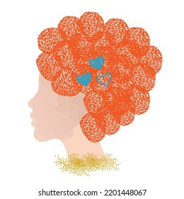 diversity people - white woman face and red hair vector 