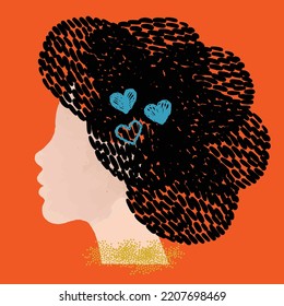 diversity people -  white woman face vector ilustration with black hair