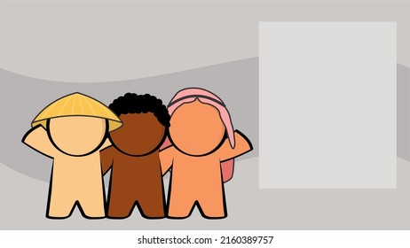 diversity pictograms multicultural background illustration in vector format