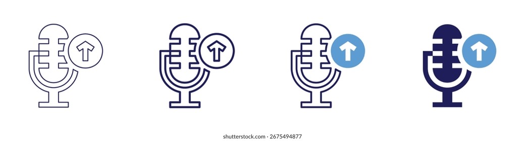 Diversity Podcast Icon in 4 verschiedenen Stilen. Dünne Linie, Linie, Fette Linie, Duotone. Duotone-Stil. Bearbeitbarer Strich.