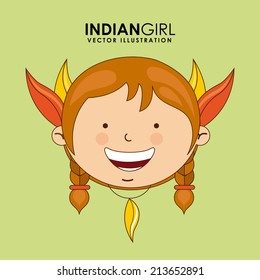 diversity of races over green  background vector illustration