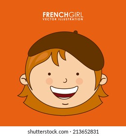 diversity of races over orange   background vector illustration