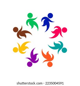Diversity Teamwork Forms Circle Shaped Symbol of Unity