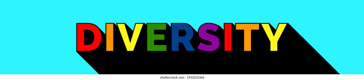 Diversity Text Banner with Colourful Typography. Diversity Slogan in Creative Rainbow Font