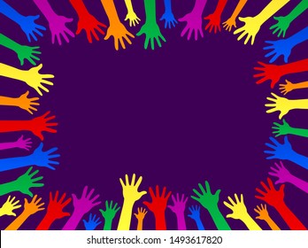 Diversity Theme background, Color Hands Friendship concept.