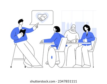 Diversity training abstract concept vector illustration. Building empathy training course, anti-bias idea, create inclusive environment, business etiquette, corporate culture abstract metaphor.