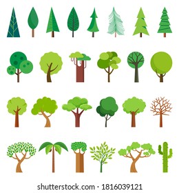 Diversity of trees set on white