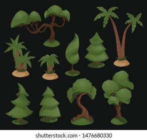 Diversity of trees set. vector illustration eps10.
