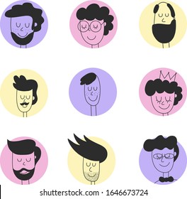 Iconos vectoriales de diversidad. Doodles dibujados a mano