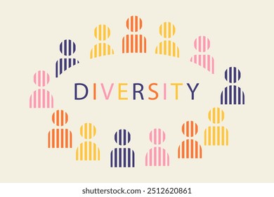 Diversity vector illustration, minimalism geometry design, color banner, poster