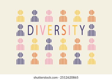 Diversity vector illustration, minimalism geometry design, color banner, poster