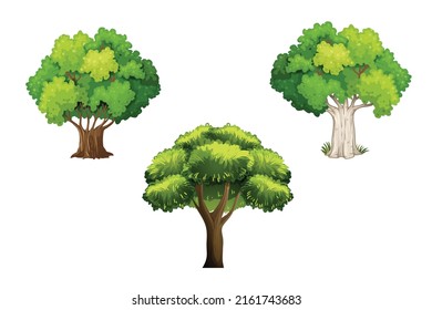 Diversity of Vector trees set on white