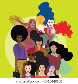 Diversidad - Violencia contra las mujeres - Marcha global por la igualdad - Diferentes mujeres juntas