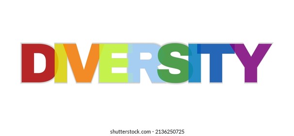 Diversity word colorful banner background. Vector EPS10.