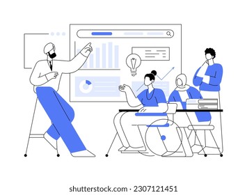 Diversity in a workplace abstract concept vector illustration. Group of diversity colleagues at work, human resources, headhunting agency, pursue career, inclusion environment abstract metaphor.