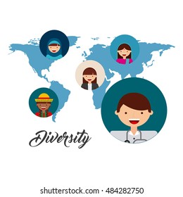 diversity of world cultures vector illustration design