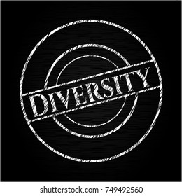 Diversity written with chalkboard texture