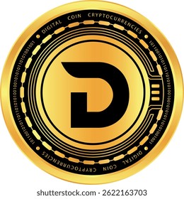 divi cryptocurrency images on abstract background. 3d illustrations.