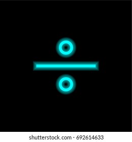 Divide blue glowing neon ui ux icon. Glowing sign logo vector