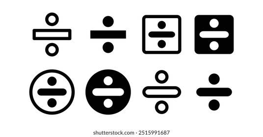 divide calculator math symbol icon vector design black white color simple flat illustration collection set