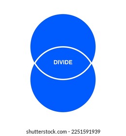 divide cut Abstract two circle overlap Venn diagram vector illustration eps 