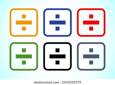 Divide icon design set, Math symbol