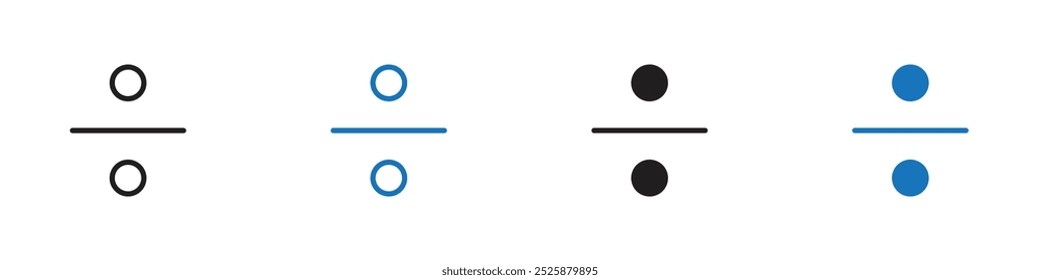 Divide icon linear graphics set vector in black