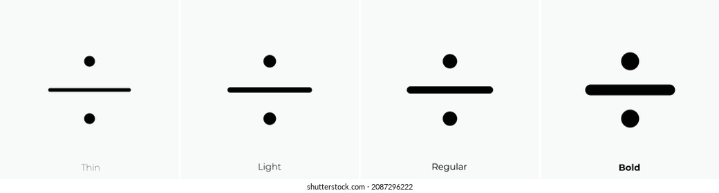 divide icon. Thin, Light Regular And Bold style design isolated on white background