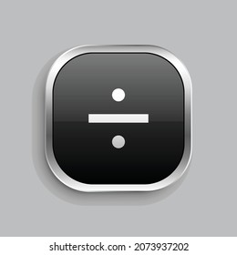 divide line icon design. Glossy Button style rounded rectangle isolated on gray background. Vector illustration