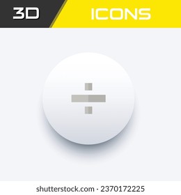 Divide mathematical calculation icon, business 3D icon editable file