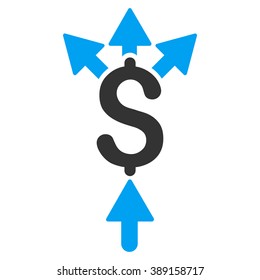 Divide Payment vector icon. Style is bicolor flat symbol, blue and gray colors, white background.