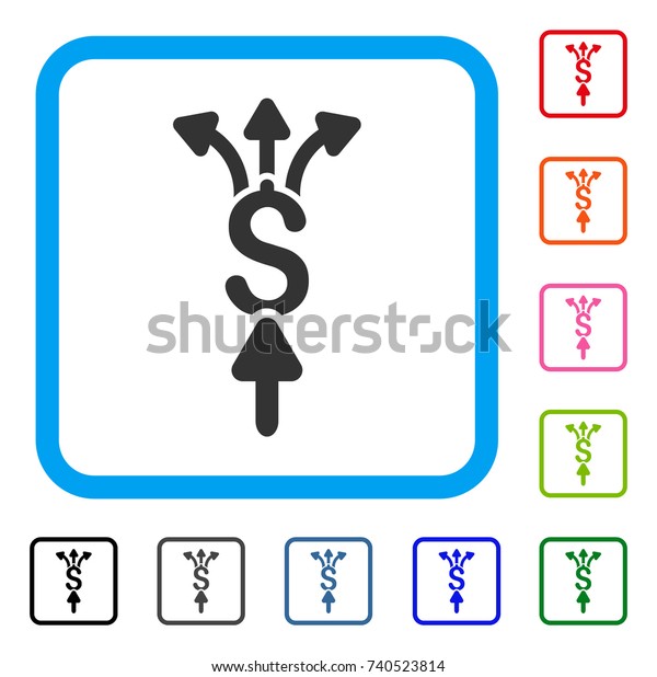 Divide Payments icon. Flat grey iconic symbol inside
a light blue rounded frame. Black, gray, green, blue, red, orange
color versions of Divide Payments vector. Designed for web and
software UI.