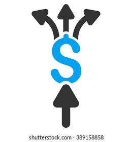 Divide Payments vector icon. Style is bicolor flat symbol, blue and gray colors, white background.