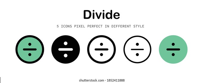 Divide pixel-perfect icon for design work such as website, application, infographic, book, magazine, presentation, poster, screen printing.
