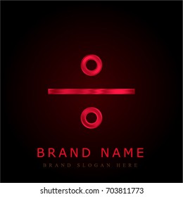 Divide red chromium metallic logo