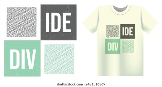 Divide typography t-shirt design.Vector print, typography, poster. Global swatches