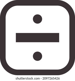 Divide Vector Mathematics Symbol, Calculator icon, Basic Mathematical divide symbol on white background, black divide sign