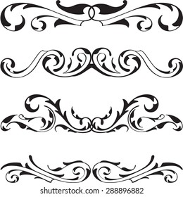 Divide victorian cool design elements set on white