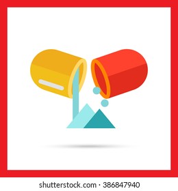 Divided capsule with powder